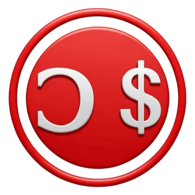 no money sign, red circle with line over dollar sign, no text sticker