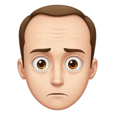 Guy with an extremely large forehead, comically huge forehead, male character sticker