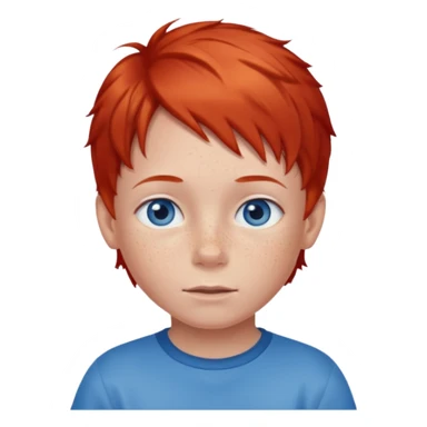 Little kid with red hair, freckles any blue eyes  sticker
