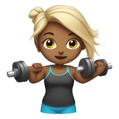 Girl with dumbell sticker