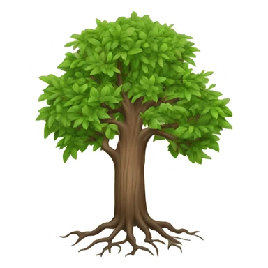Tree, with roots, trunk, branches, an leaves sticker