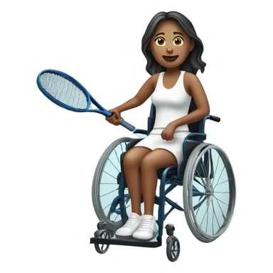 woman in wheelchair playing tennis sticker