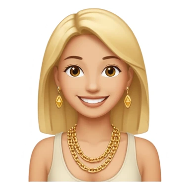 woman wearing a gold chain necklace sticker