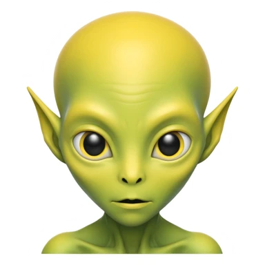alien with yellow skin, Half body. sticker
