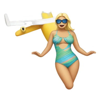 Airplane wearing a swimsuit sticker
