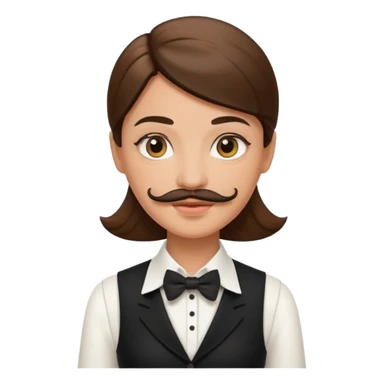 mustached waiter woman sticker