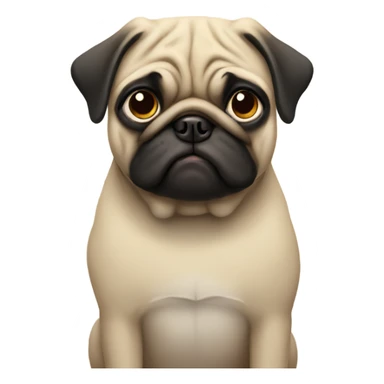 Sad pug sticker
