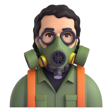 pablo escobar wearing a gas mask sticker