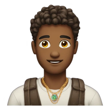 a 21 years old man character with jewelry sticker