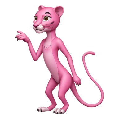 pink panther character in the style of the classic Pink Panther animation sticker