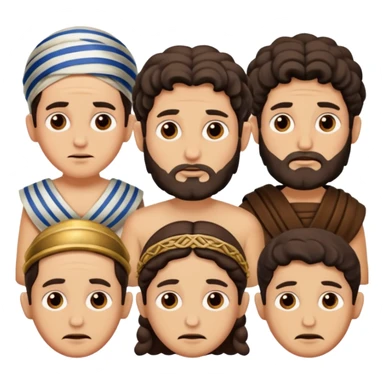 WIl je groep mensen, paar mensen in joods leven in roman tijd. 
Ze kijken niet blij sticker