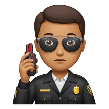school security, sun glasses, holding walkie-talkie sticker