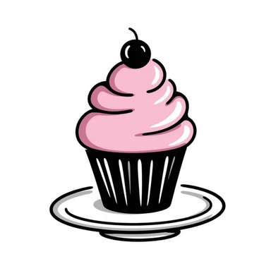 cupcake with pink icing sticker
