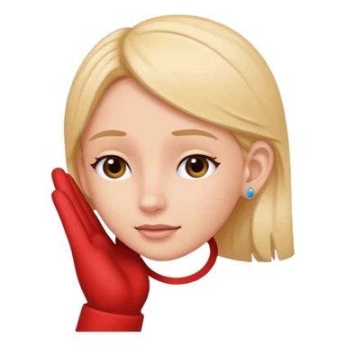 Hand touching ear sticker