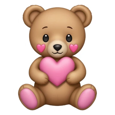 Teddy bear with a pink heart sticker