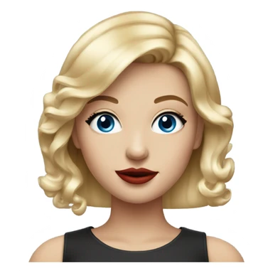 Realistic blonde girl, blue eyes, red lipstick and crop hairstyle sticker
