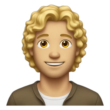  Blond guy with brown curly hair sticker
