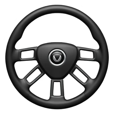 The car's steering wheel is black and only the center has a light on it. sticker