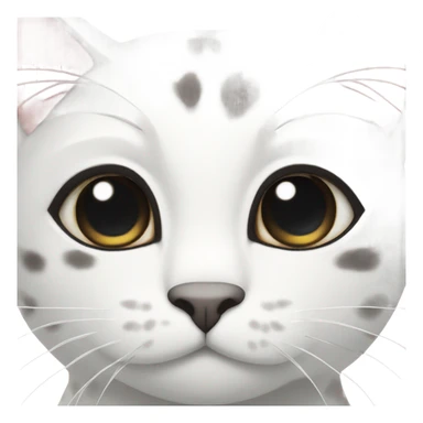 A white cat named suki with black spots sticker