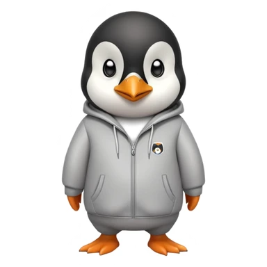 head and shoulders portrait of a friendly anthropomorphised penguin wearing a mafia-style tracksuit, soprano vibe, angry, confident scheming expression sticker