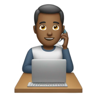 white guy typing on the phone sticker