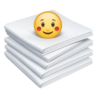 compact stack of clean white A4 sheets, squared edges, one corner slightly curled to suggest flexibility, thick even pile, slightly shadowed between layers, crisp unused office sheets, no wrapper, label, or extras, soft lighting, subtle shadows, emoji scale sticker