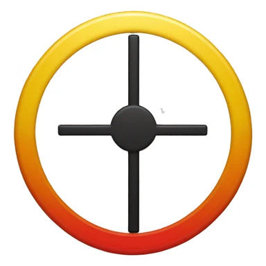 black and red rectangle with a medium-sized yellow circle in the middle sticker