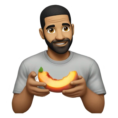 Drake eating a peach sticker