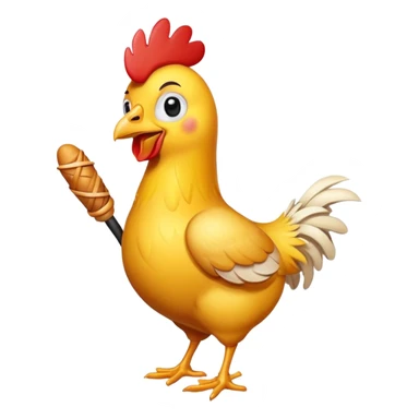 cartoon chicken with a drumstick sticker