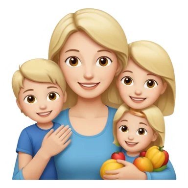 Single family home mom and two young kids sticker