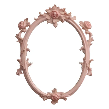 vintage rococo light pink dainty floral mirror sticker