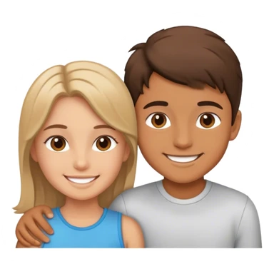 boy and girl smiling together sticker