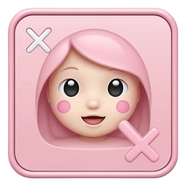 square baby pink check mark sticker