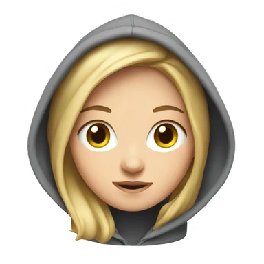 A white girl in a hoodie on a computer  sticker