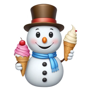 snowman with ice cream  sticker