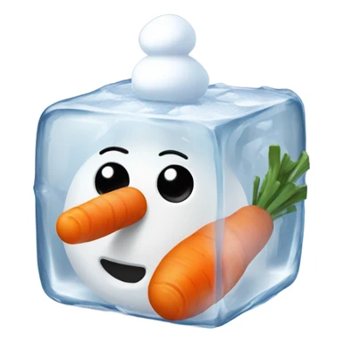 Snowman on an ice cube sticker
