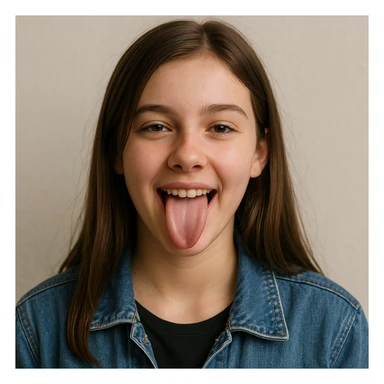 teen girl sticking out her tongue sticker