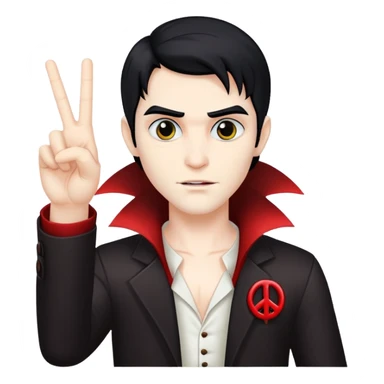 Black Vampire holding up the peace sign  sticker