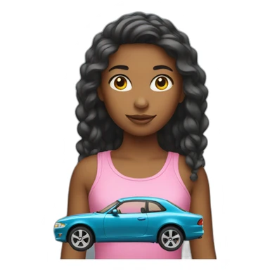 girl with car sticker