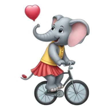 An elephant riding an unicycle wearing a skirt sticker