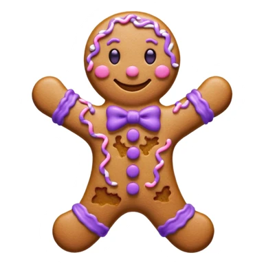 A gingerbread man cute pink and purple sticker