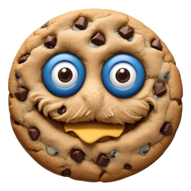 sesame street cookie monster only face and cookie sticker