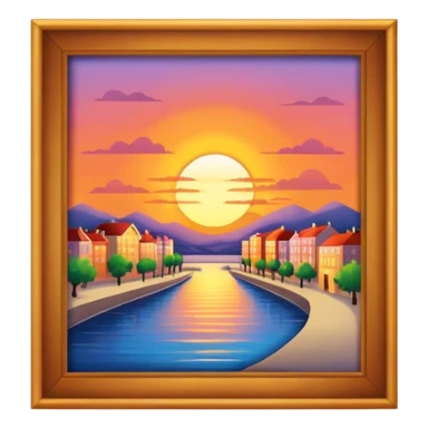 Sunset in town  sticker