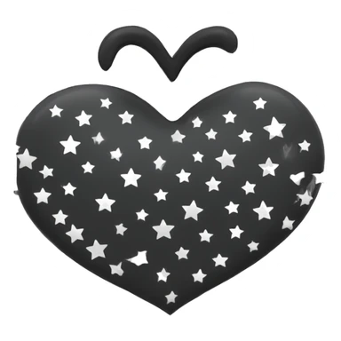 Black heart with stars sticker