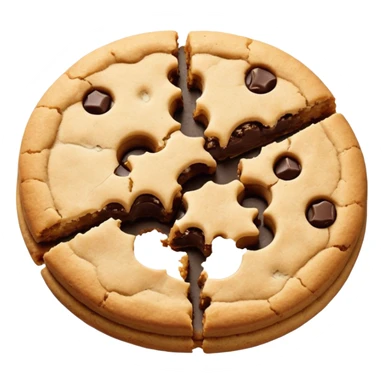 A pair of plain cookies, one of them with a bite taken out. sticker