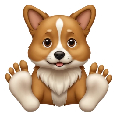 Dog with his feet up looking scared  sticker