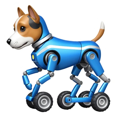 Very fast and jumping Boston dynamics police robotic beagle Sherlock robodog with off-road wheels  sticker