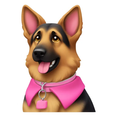 German shepherd with pink collar sticker