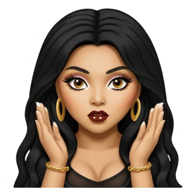 Lil Kim with long black hair sticker