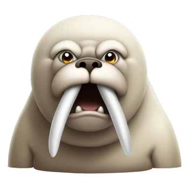 Angry walrus with big tusks sticker